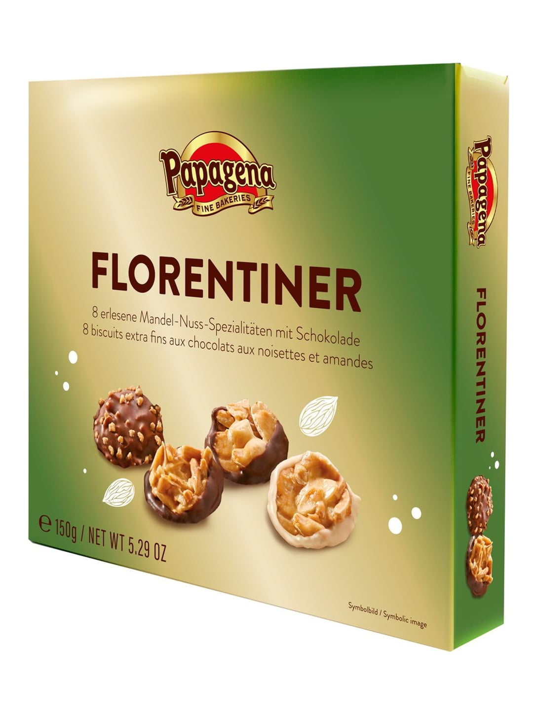 Papagena Kekse Florentiner Art 150g – Mandel-Nuss-Konfekt mit Schokolade