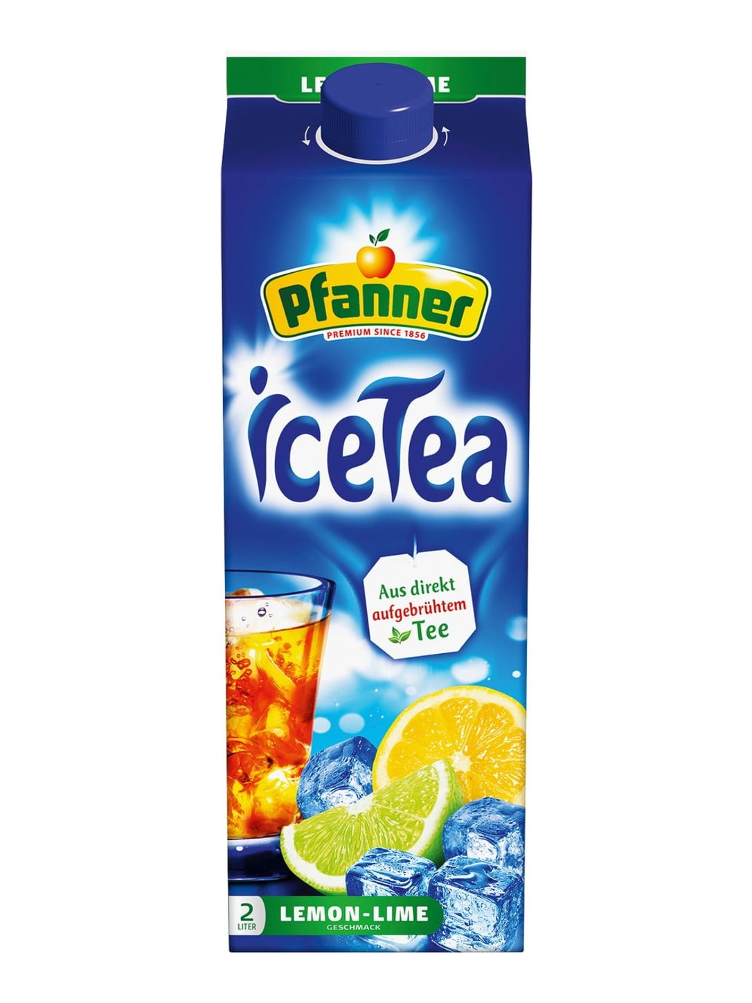 Pfanner Eistee Lemon-Lime 2 l – Eistee mit Zitrone und Limette