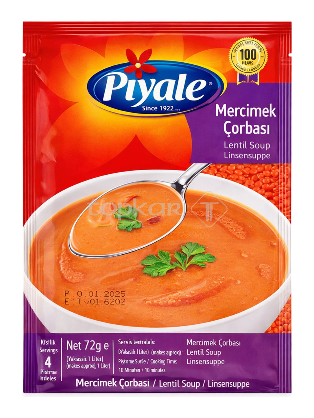 Piyale Linsensuppe 72g – Mercimek Çorbası türkische rote Linsensuppe