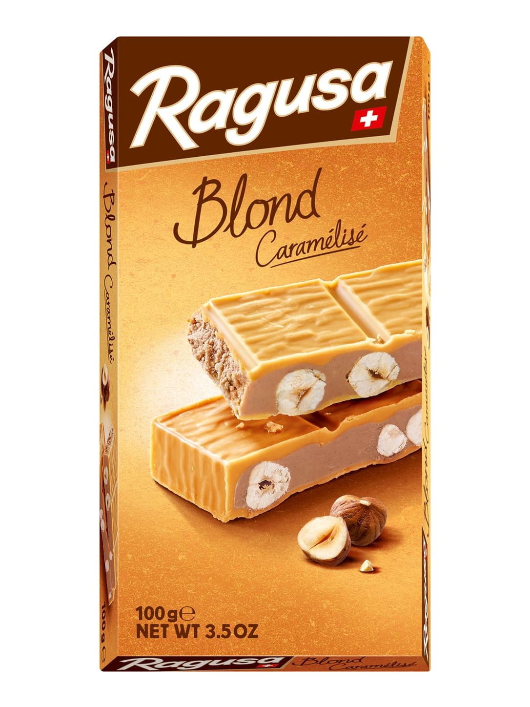 Ragusa Blond Caramélisé 100g – blonde karamellisierte Schokolade mit Haselnüssen