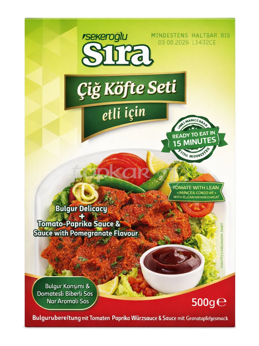 Şekeroğlu Sıra Çiğ Köfte Set 500g – Çiğ Köfte Seti etli Bulgurzubereitung
