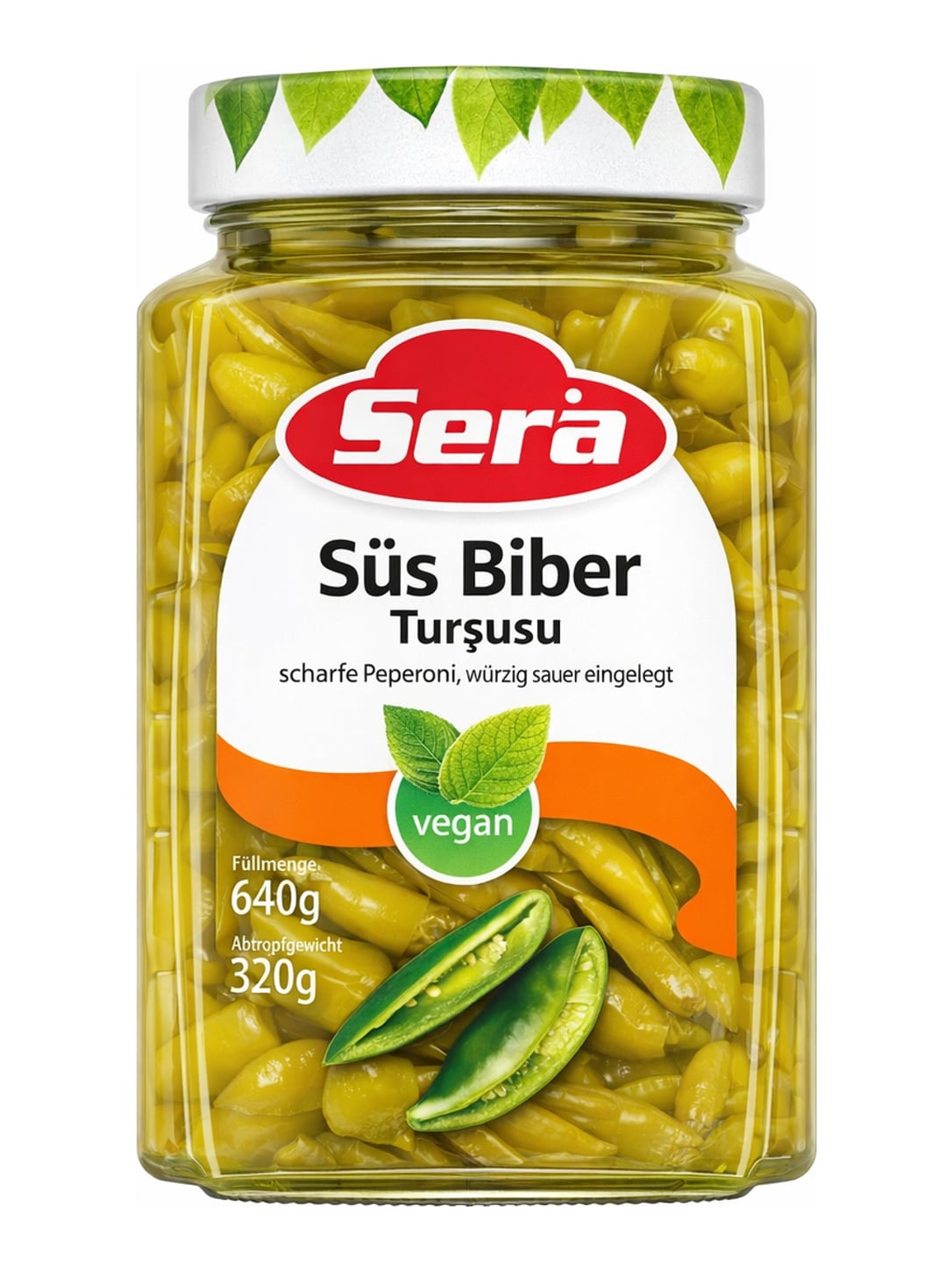 Sera Eingelegte Scharfe Peperoni 640g – Süs Biber Turşusu türkische Peperoni eingelegt