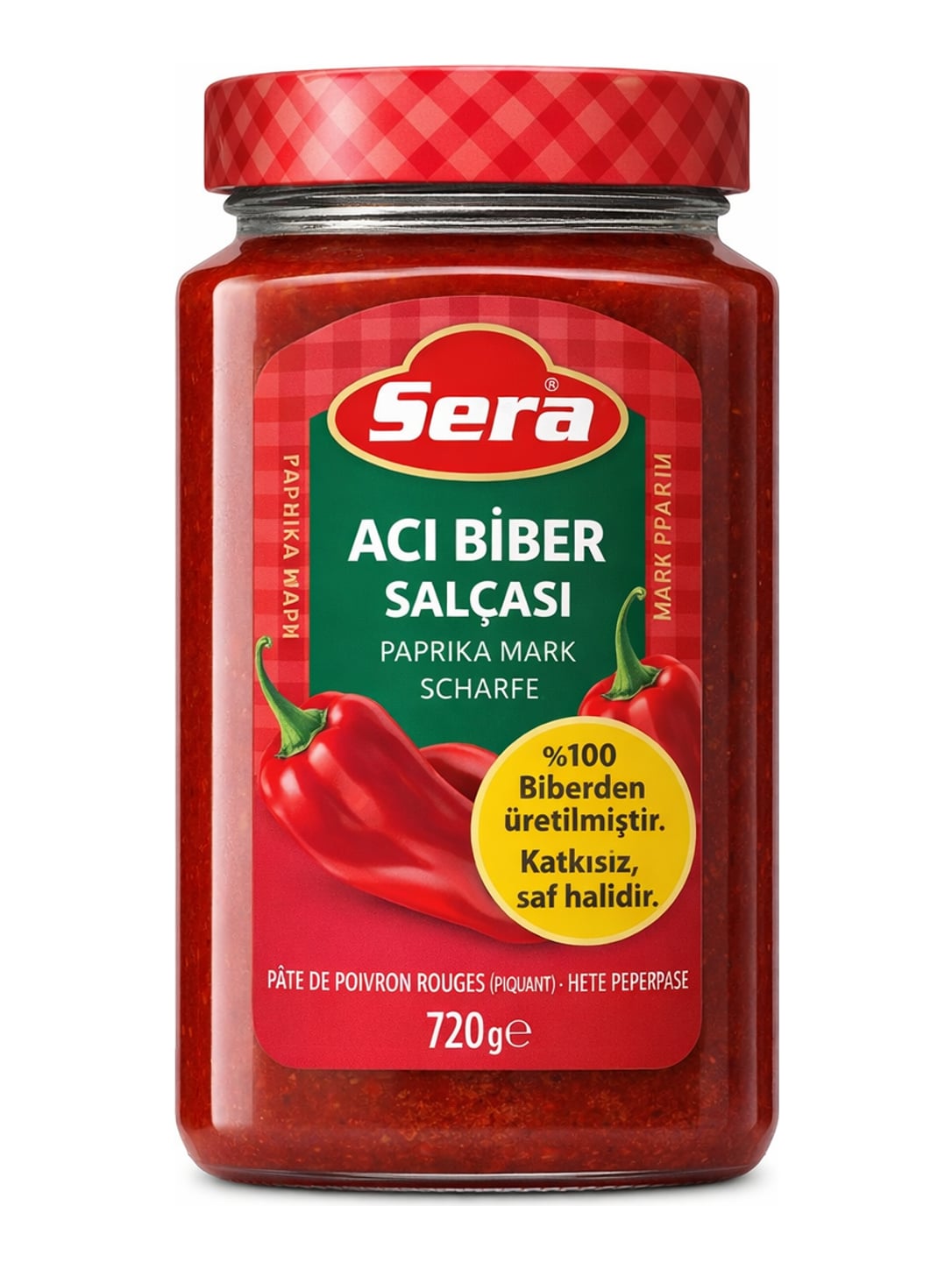 Sera Scharfes Paprikamark 720g – Acı Biber Salçası türkisches Paprikamark scharf