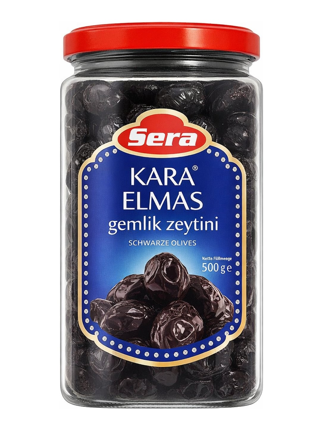Sera Schwarze Oliven Gemlik 500g – Kara Elmas Gemlik Zeytini türkische Oliven