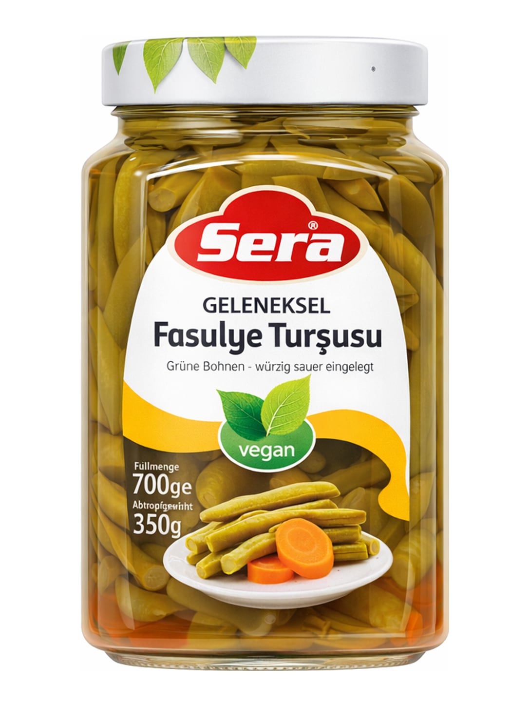 Sera Traditionelle Grüne Bohnen Pickles 700g – Geleneksel Fasulye Turşusu eingelegtes Gemüse