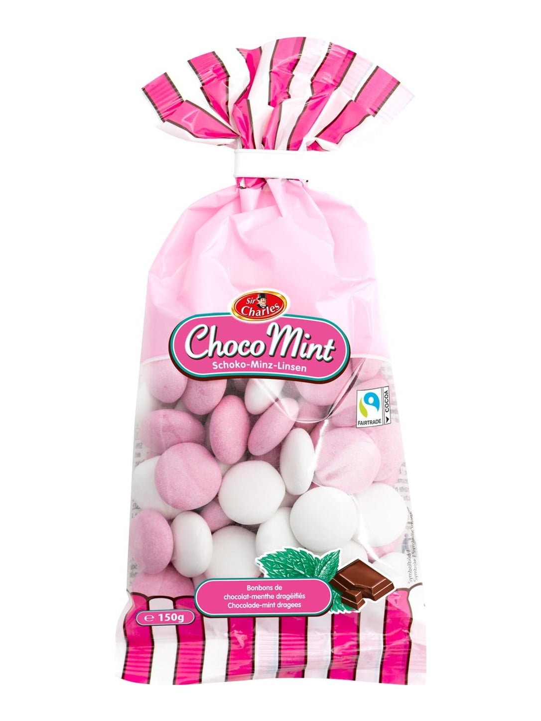 Sir Charles Schokoladendragees Pfefferminz 150g – Schoko Dragees mit Minze
