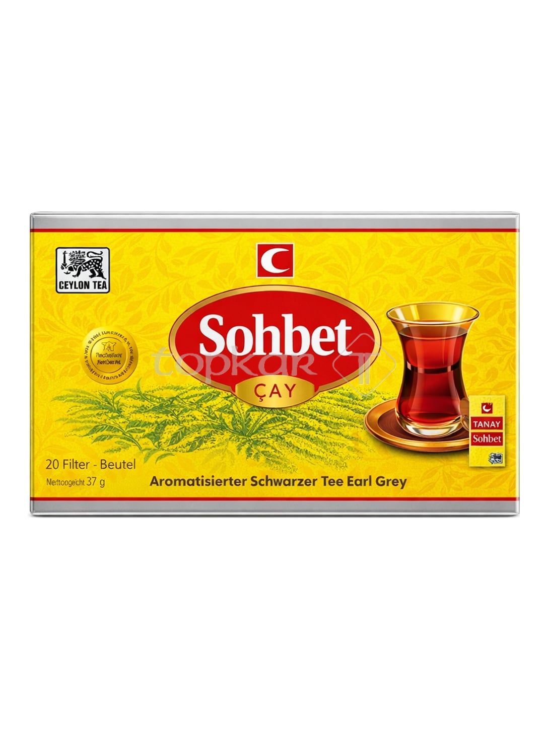 Sohbet Earl Grey Schwarztee Filterbeutel