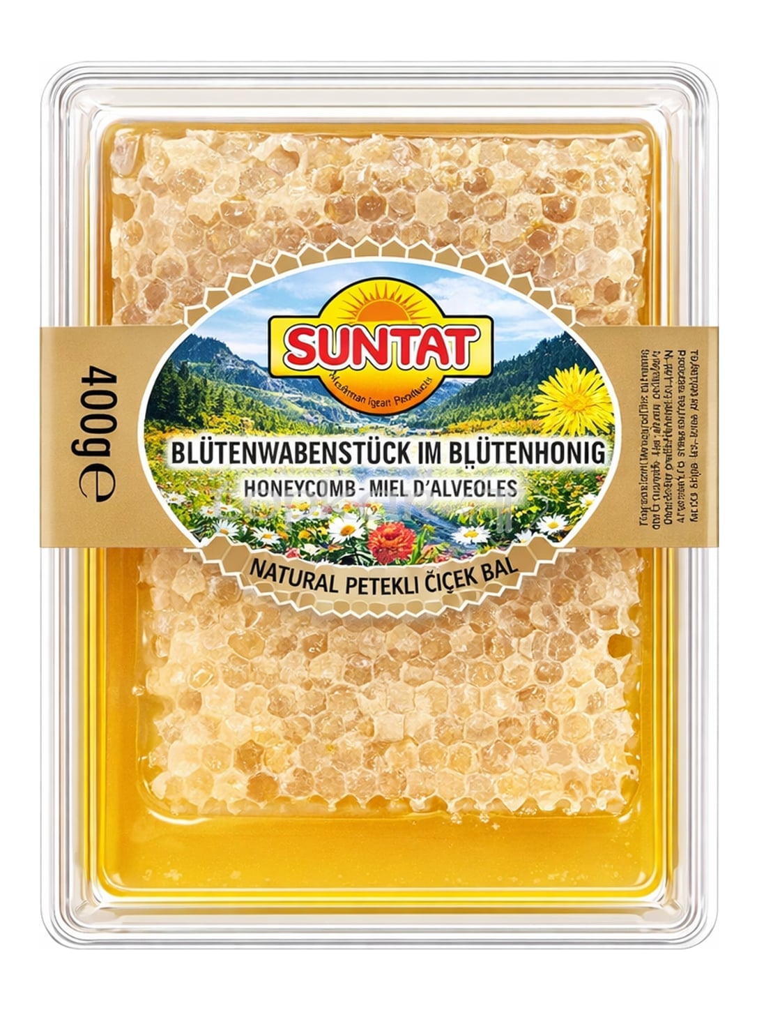 Suntat Blütenwabenstück im Blütenhonig