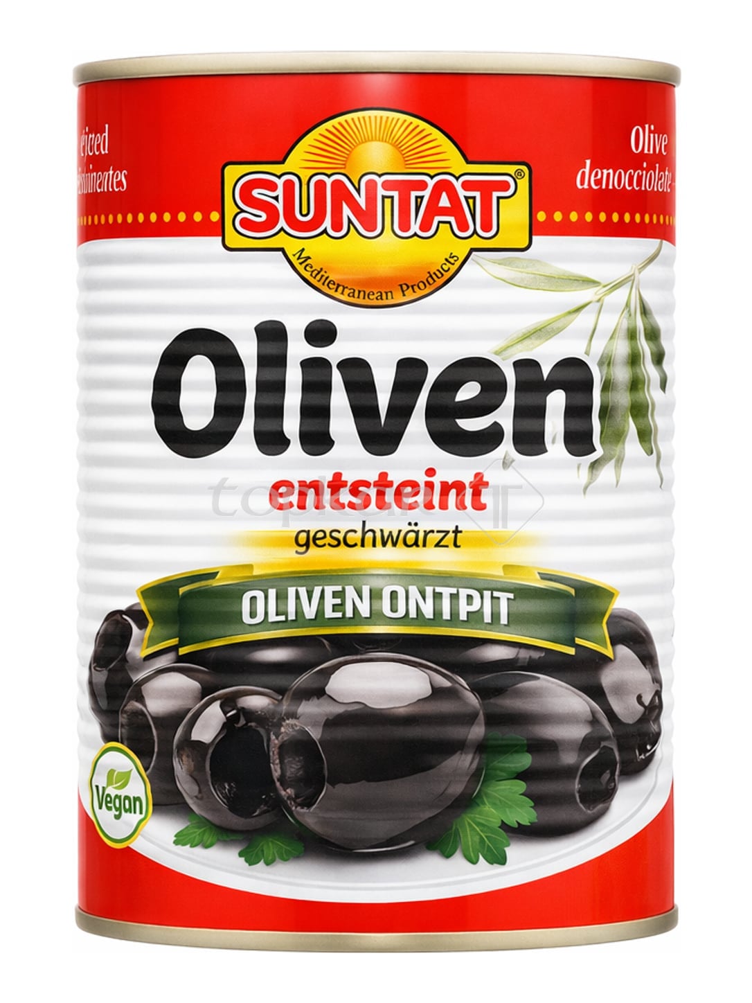 Suntat Oliven Schwarz Entsteint