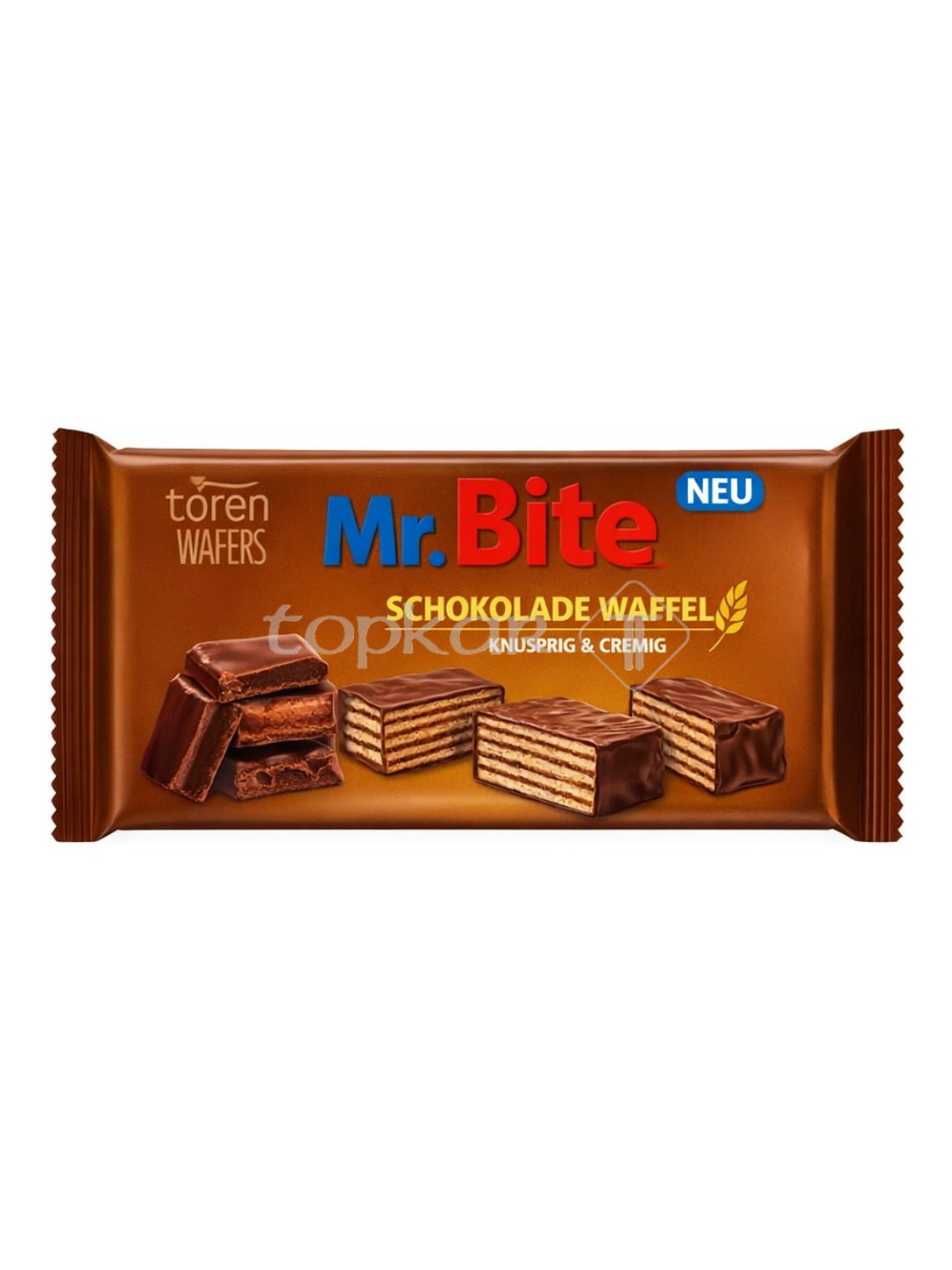 Tören Mr. Bite Schokoladenwaffel 38g – Waffel mit Kakaocreme und Milchschokolade