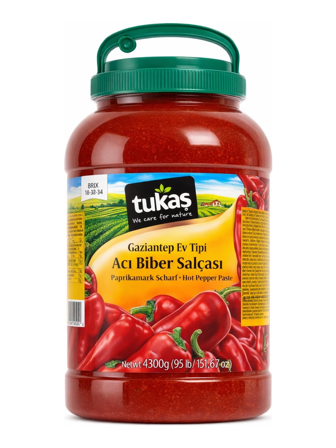 Tukas Scharfes Paprikamark 4300g – Acı Biber Salçası Gaziantep Ev Tipi