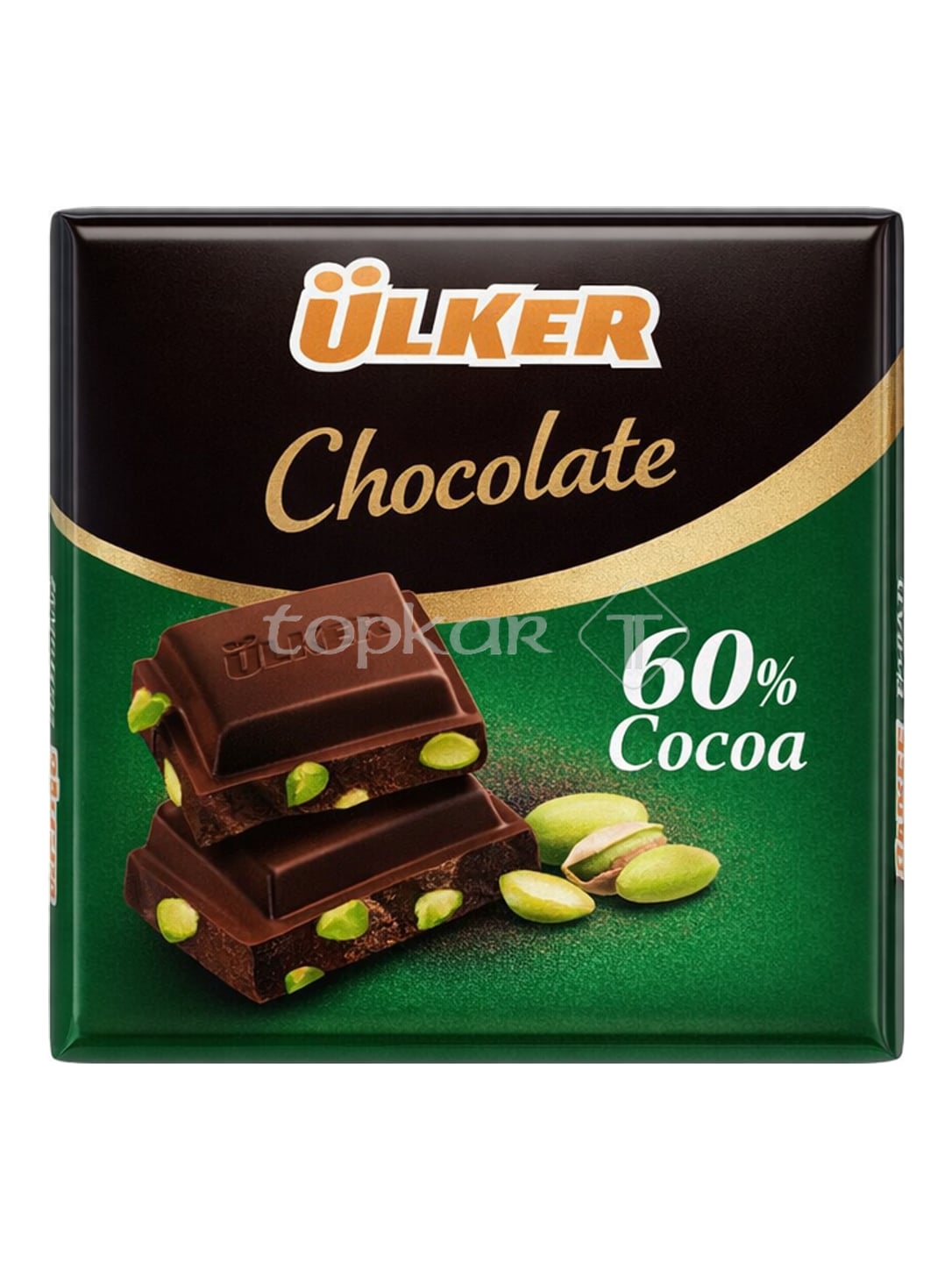 Ülker Zartbitterschokolade mit Pistazien 65g – Dark Chocolate 60% Cocoa Pistachio