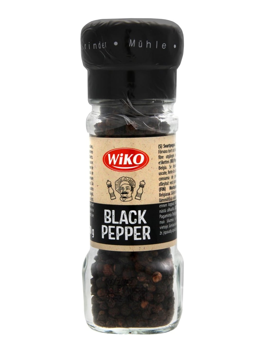 WiKO Schwarzer Pfeffer Gewürzmühle 50g – frisch gemahlener Pfeffer