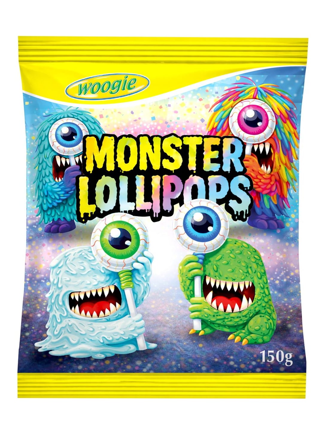 Woogie Monster Lollipops 150g – bunte fruchtige Lutscher