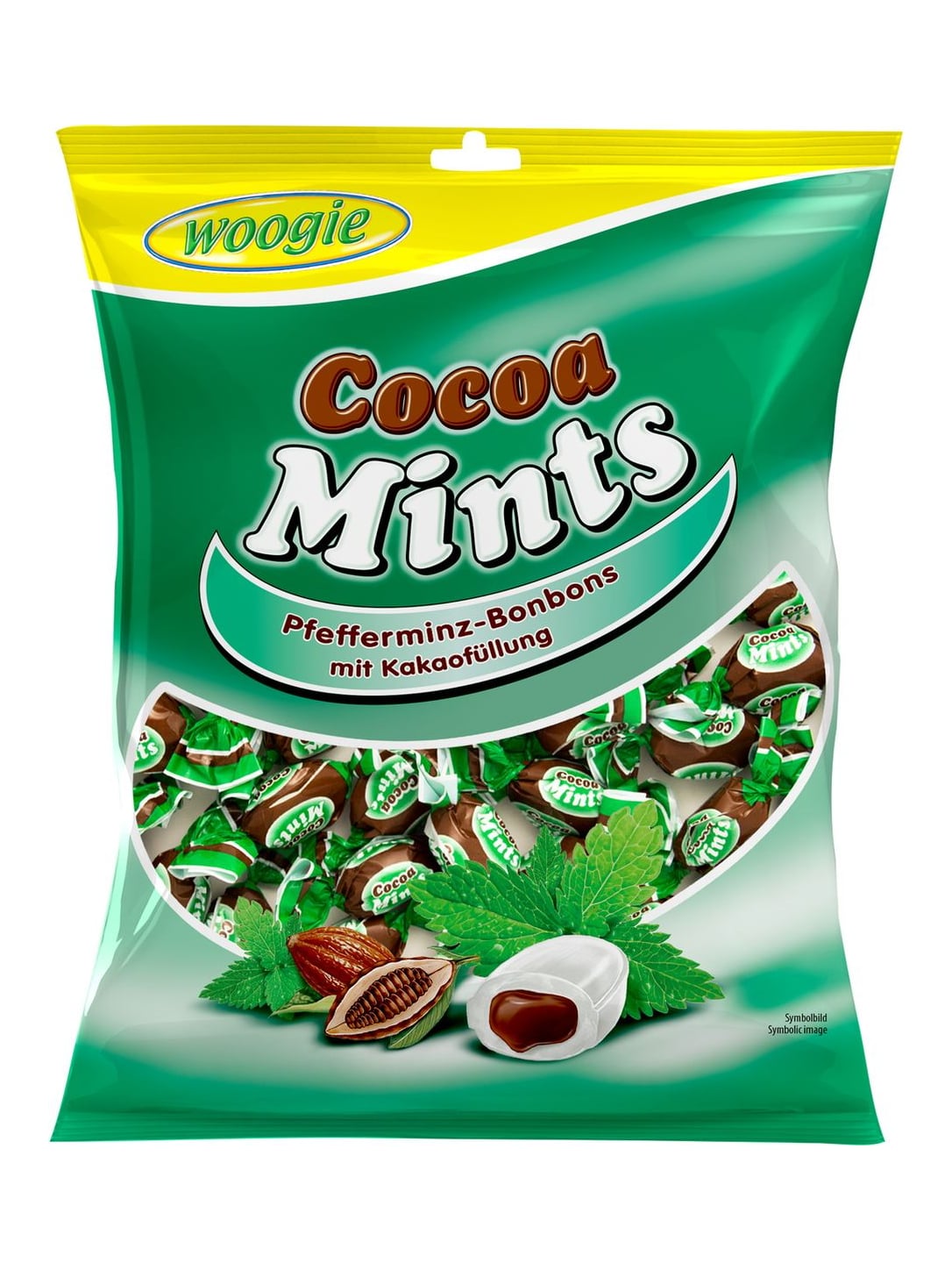Woogie Pfefferminz-Bonbons mit Kakaofüllung 150g – gefüllte Minz-Bonbons