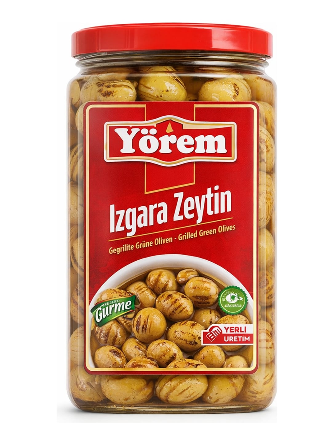 Yörem Izgara Zeytin 650g – gegrillte grüne Oliven entkernt in Öl