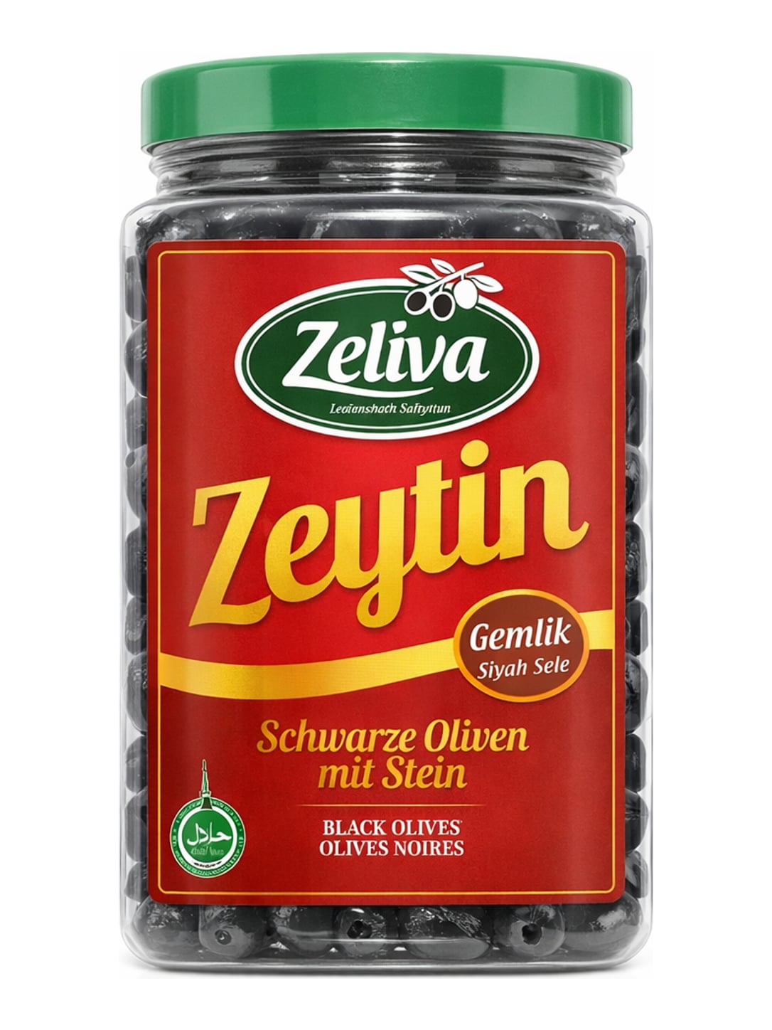 Zeliva Gemlik Schwarze Oliven mit Stein 1900g – Sele Siyah Zeytin türkische Oliven