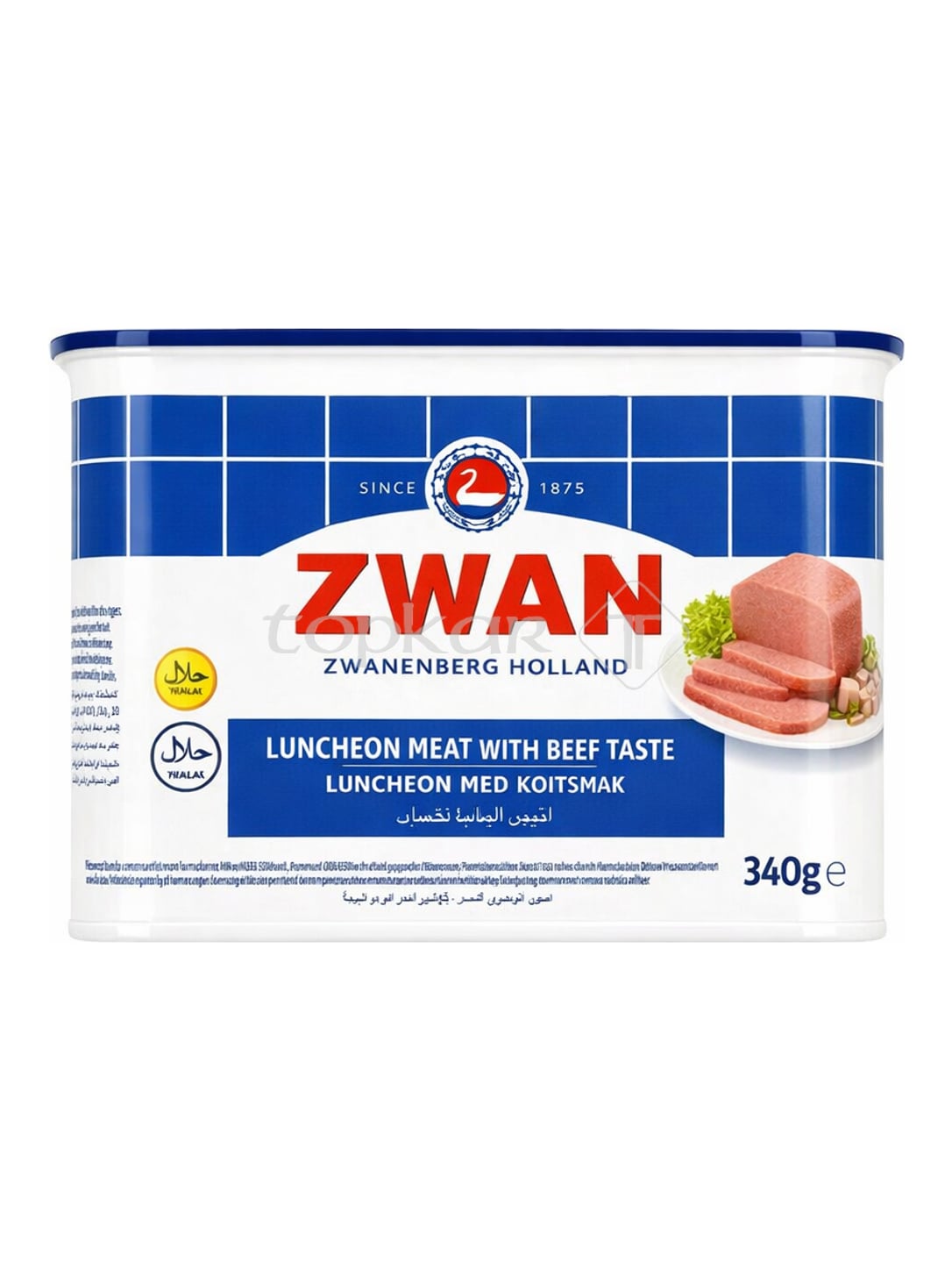 Zwan Frühstücksfleisch mit Rindfleischgeschmack 340g – Halal Luncheon Meat Beef