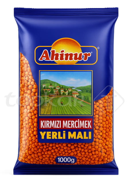 Ahinur Rote Linsen im 1000g Pack, hochwertige rote Linsen in praktischer Verpackung für vielfältige Gerichte