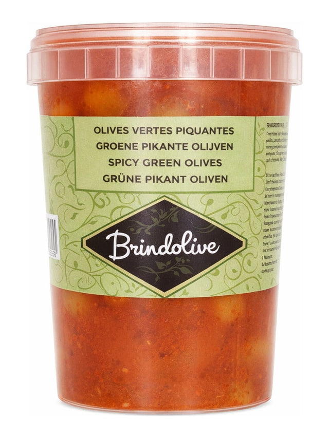 Brindolive Grüne Pikante Oliven 940g – Olives Vertes Piquantes aus Marokko