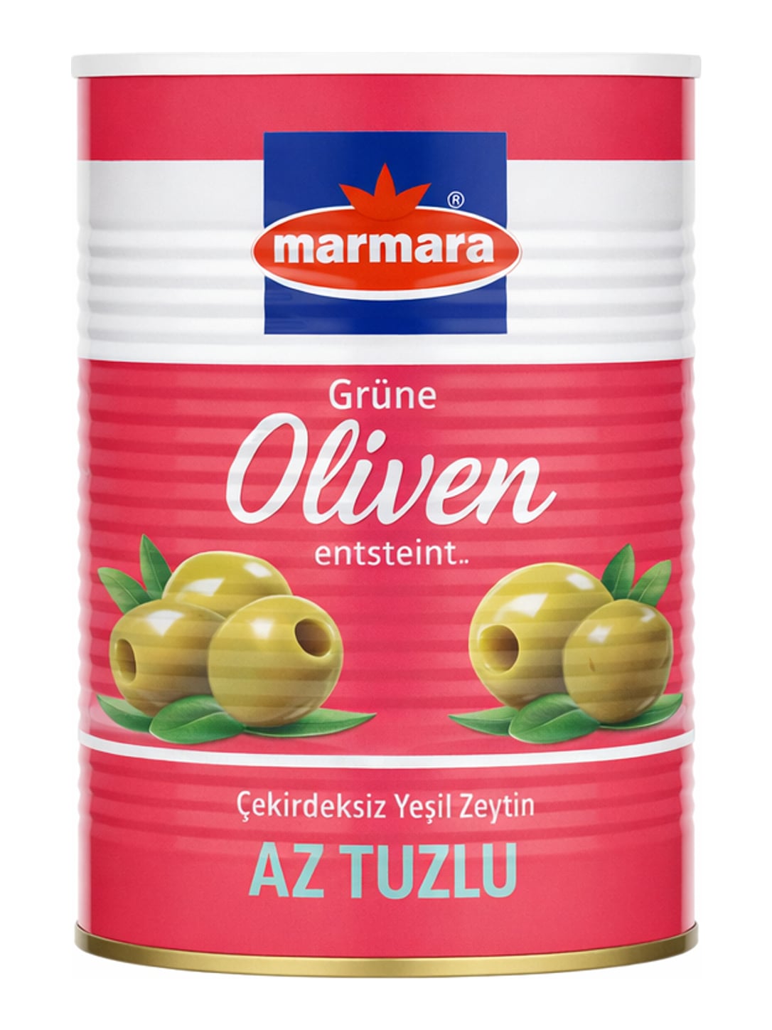 Marmara Grüne Oliven Entsteint 800g – Çekirdeksiz Yeşil Zeytin Az Tuzlu