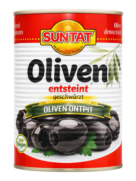 SUNTAT Oliven Schwarz Entsteint 800g – Siyah Zeytin çekirdeksiz schwarze geschwärzte Oliven