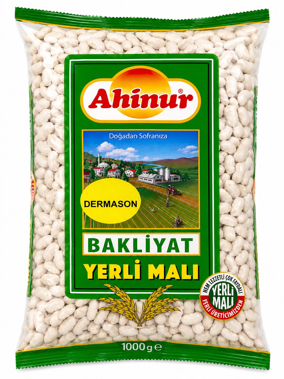 Ahinur Kuru Fasulye Dermason 1000g – weiße Bohnen White Beans