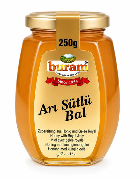 Buram Arı Sütlü Bal 250g – Honig mit 2% Gelée Royal aus traditioneller Imkerei