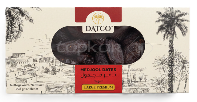 DATCO Medjool Dates Large Premium 908 g in Kartonbox mit Sichtfenster