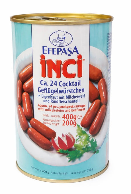 Efepasa Inci Cocktail Geflügelwürstchen 400g – Tavuk Sosis ca. 24 Stück in Eigenhaut