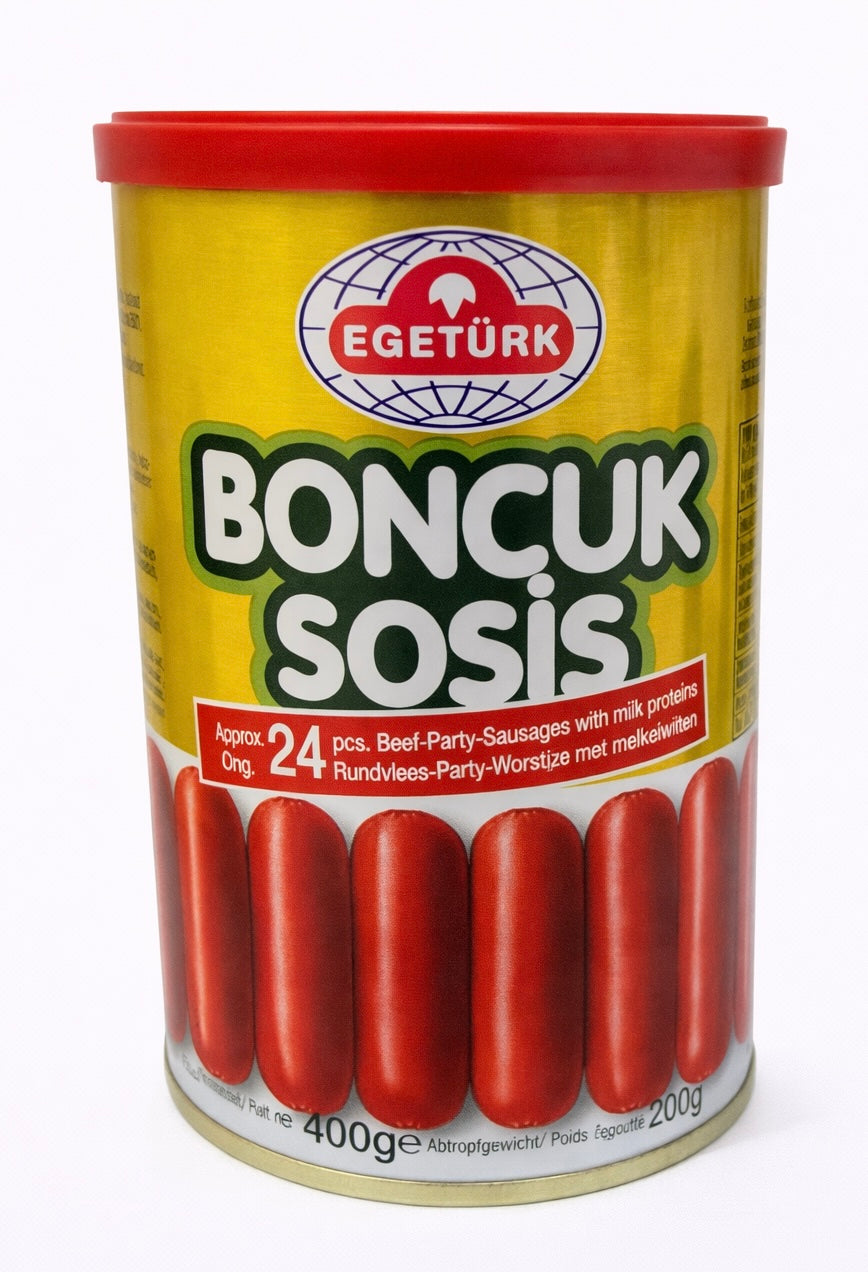 Egetürk Boncuk Sosis 400g – Cocktailwürstchen Rindfleisch Halal 24 Stück