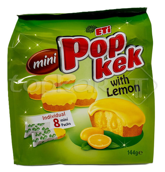 Eti Mini Popkek Zitrone, kleine Zitronenkuchen mit Zitronenglasur, einzeln verpackt, 144g Packung