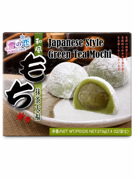 Yuki & Love Grüner Tee Mochi 210g – japanische Matcha-Reiskuchen aus Taiwan