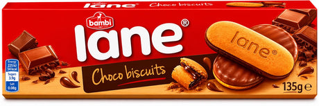 Bambi Lane Choco Kekse 135g – Kekse mit Vollmilchschokolade aus Serbien