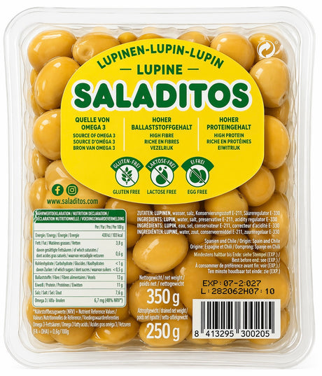 Saladitos Lupinen 350g Schale – Lupin eingelegte Lupinenbohnen Omega-3