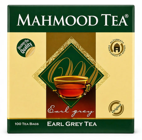 Mahmood Tea Earl Grey 200g – 100 Teebeutel Schwarzer Tee mit Bergamotte