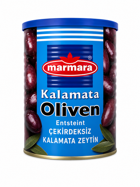 Marmara Entsteinte Kalamata Oliven 400g – Çekirdeksiz Kalamata Zeytin aus Griechenland