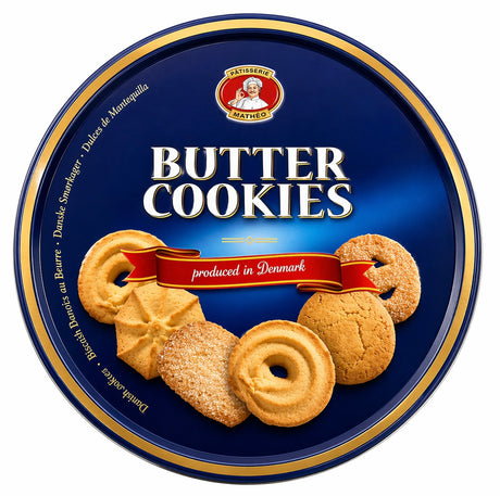 Patisserie Matheo Butter Cookies 454g – dänische Butterkekse in Geschenkdose