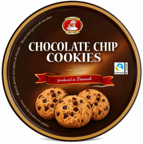 Patisserie Matheo Chocolate Chip Cookies 454g – dänische Kekse mit Fairtrade-Schokolade