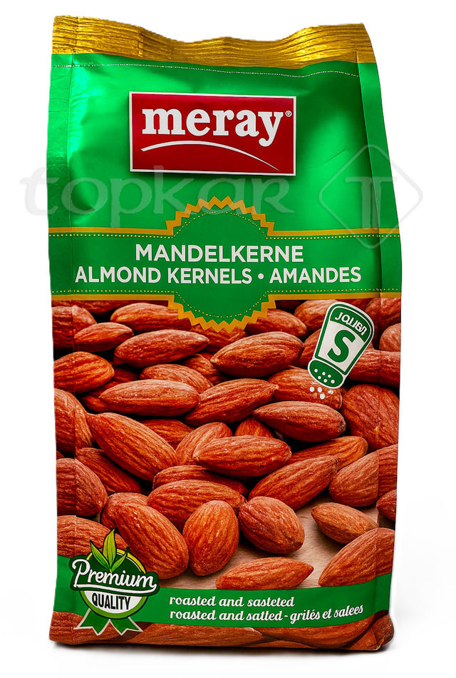 Meray Mandelnkerne gesalzen, geröstete Mandelnkerne mit feiner Salznote in grüner Verpackung