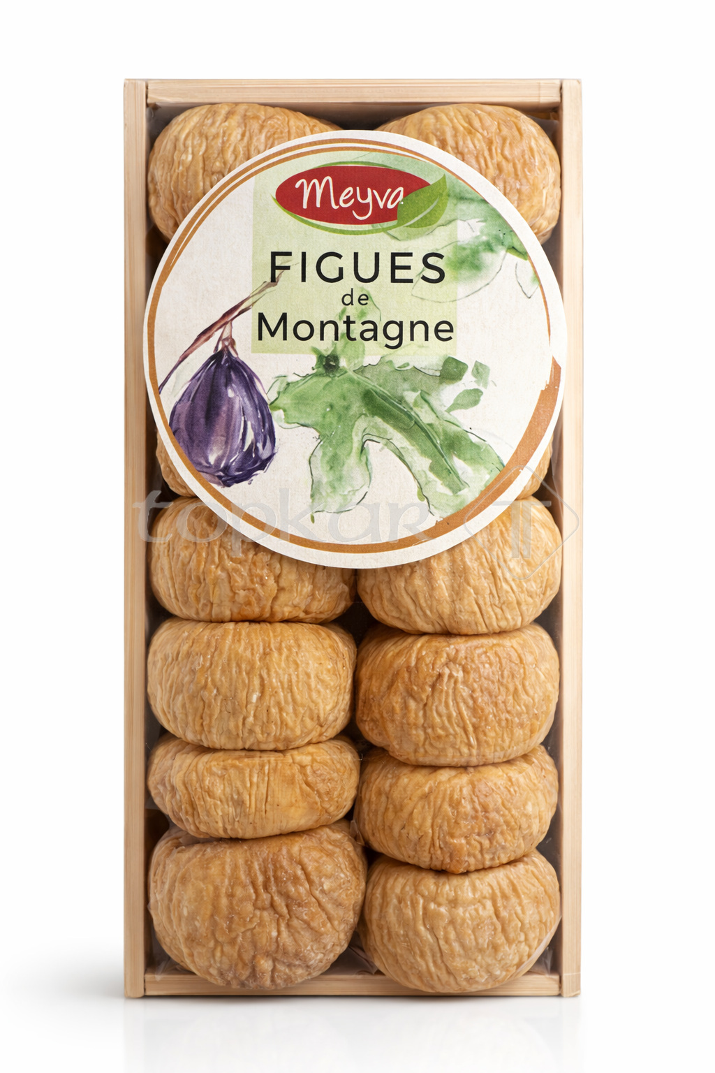 Meyva Bergfeigen "Figues de Montagne", handverlesene getrocknete Feigen aus der Türkei in der 500g Holzschachtel.