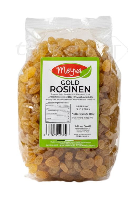 Meyva Gold Rosinen in der 200g Packung, helle sonnengereifte Weinbeeren aus Südafrika