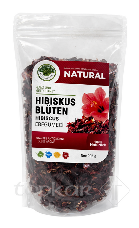 Natural Welt Hibiskusblüten 205g – Getrocknete Hibiskus Kräutertee