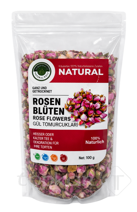 Natural Welt Rosenblüten 100g – Getrocknete Rosenknospen Kräutertee