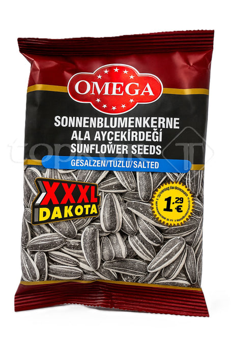 Omega Sonnenblumenkerne gesalzen, XXL Dakota Sonnenblumenkerne in großer Verpackung, knuspriger Snack