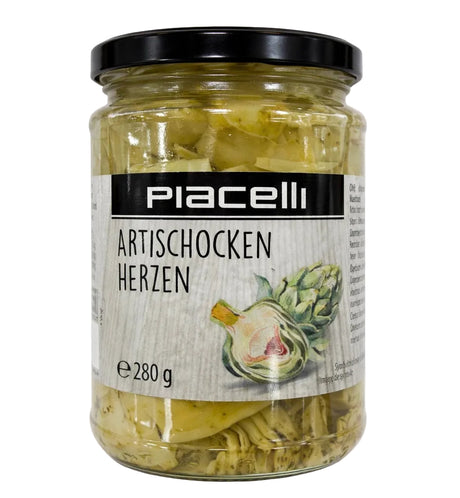 Piacelli Artischockenherzen 280g – geschnitten in Olivenöl-Marinade mit Kräutern