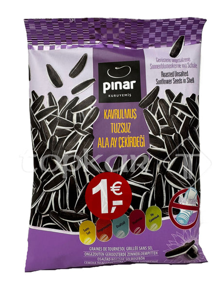 Pinar Sonnenblumenkerne ungesalzen geröstet mit Schale als knackiger Snack in praktischer Packung