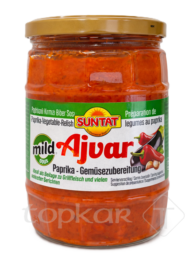 Suntat Ajvar Mild 535g – Paprika Gemüsezubereitung mild