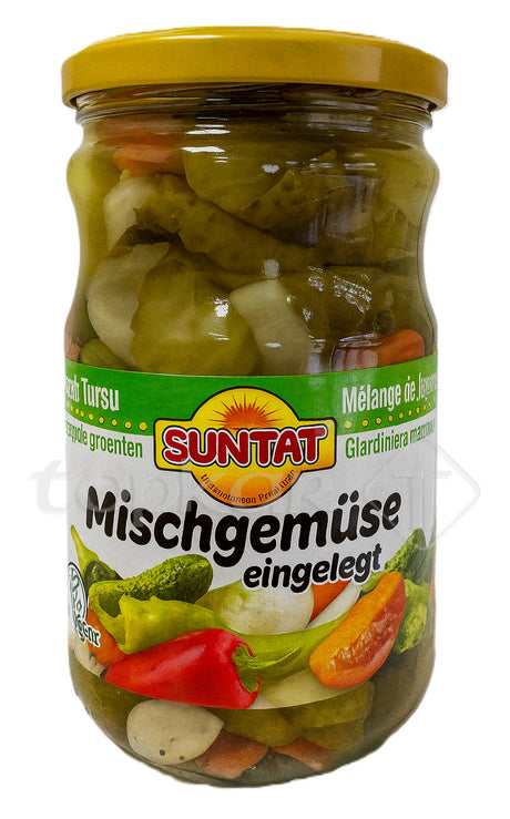 Suntat Mischgemüse eingelegte Gemüsemischung im Glas, frisch und aromatisch konserviert