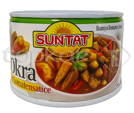 Suntat Okra in Tomatensauce, eingelegte Okraschoten in würziger Tomatensauce mediterraner Art